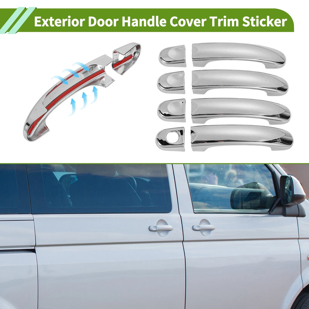 Set of 8 Exterior Door Handle Cover Trim for Volkswagen Transporter