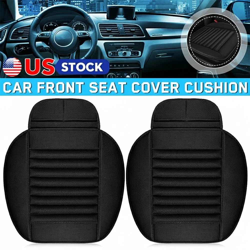 2Pcs PU Leather Front Full Surround Seat Cover for Universal Cars