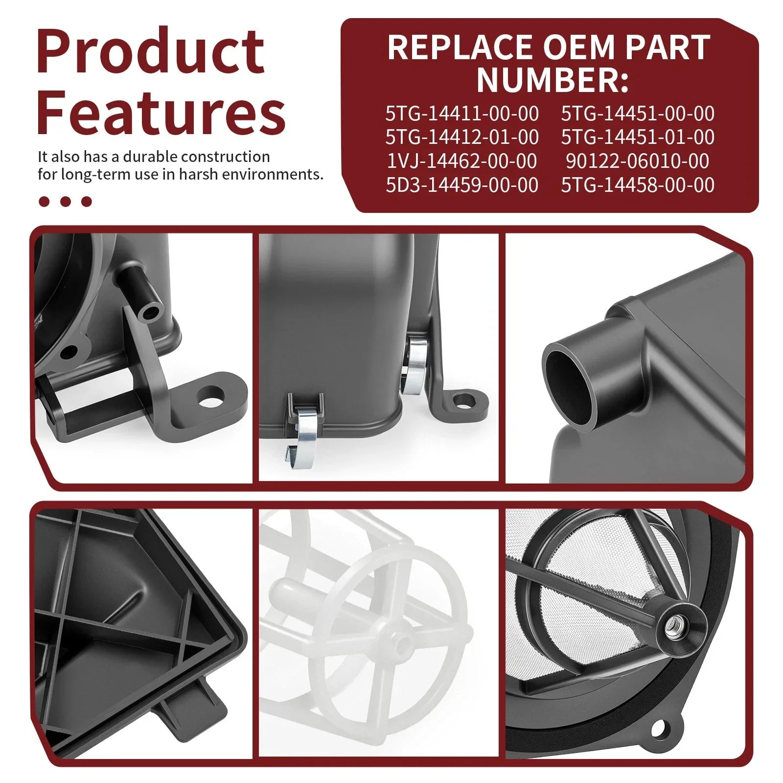 Air Filter Cage Guide + Air Box Lid Seal Kit for Yamaha YFZ450 (2004–2013)