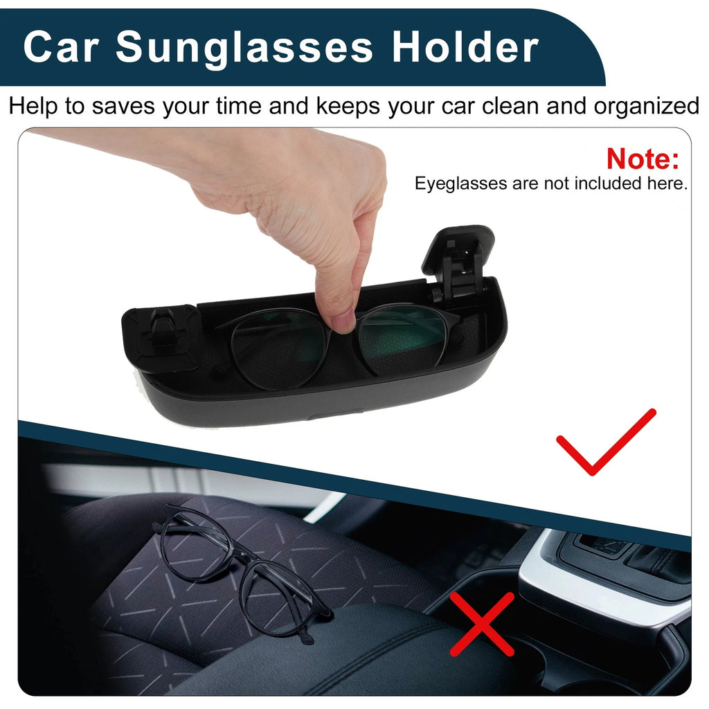 Sunglasses Case for Audi A3 (2013–2024) Eyeglasses Holder Storage Box Black