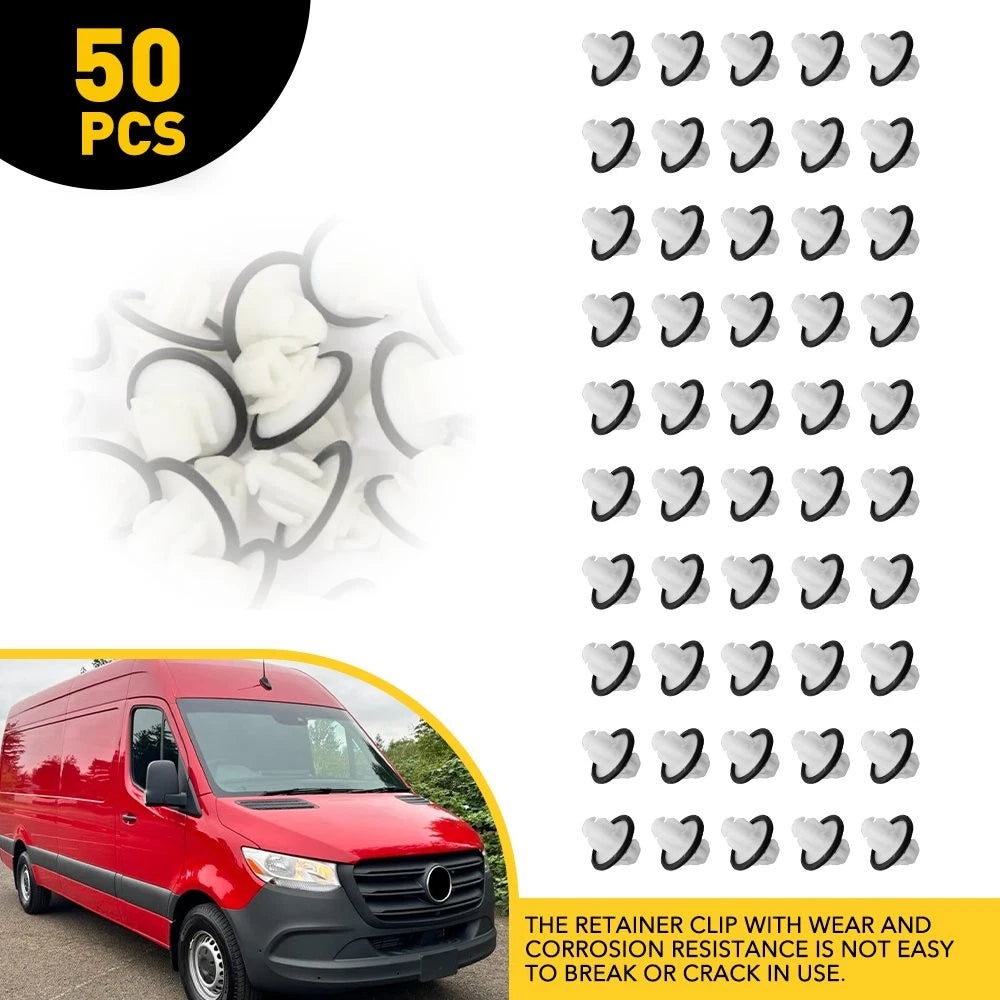 Set of 50 Molding Clips for Mercedes Benz Sprinter 1500 2500 3500 (2019–2022)
