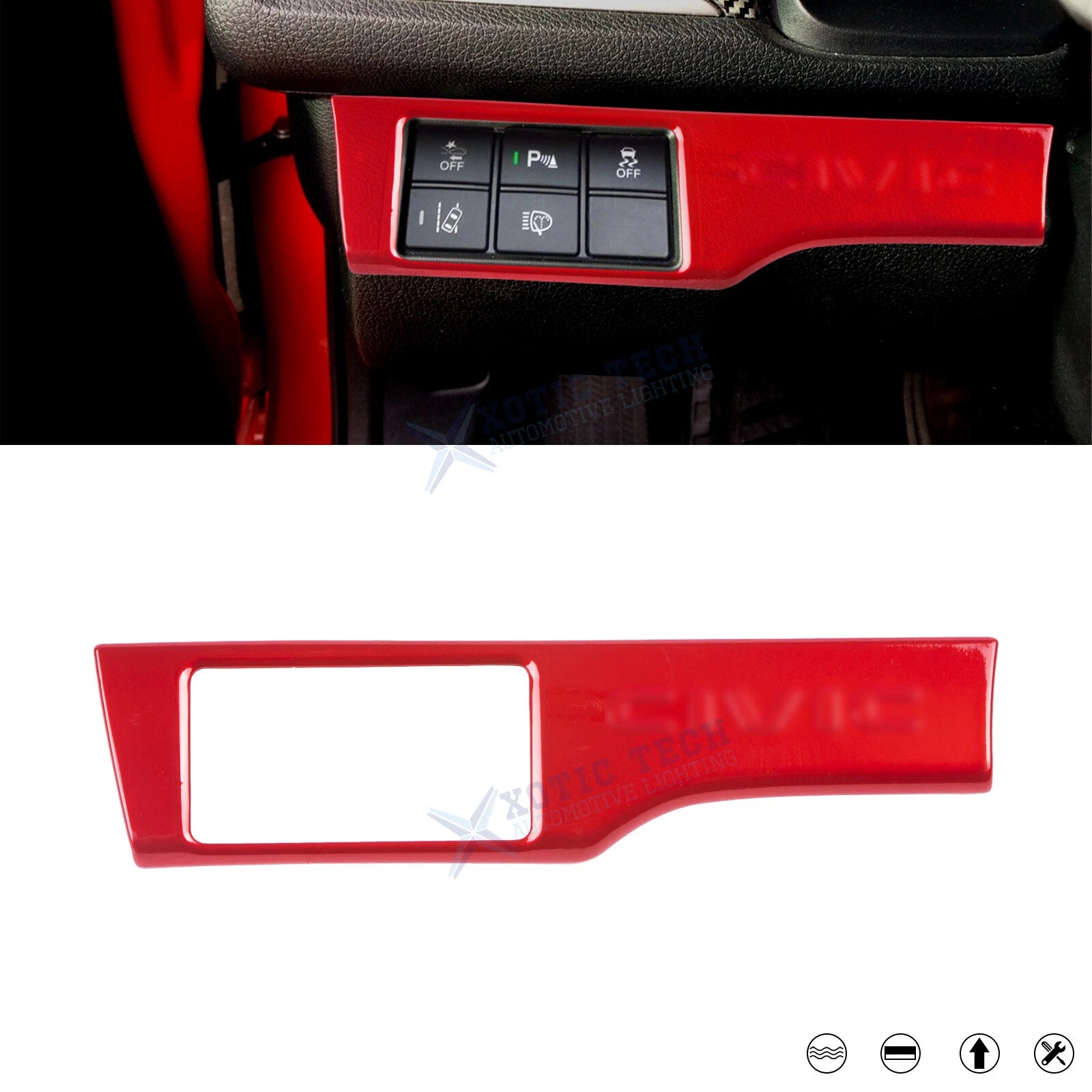 Headlight Switch Button Frame Cover for Honda Civic (2016–2021)