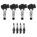 Set of 4 Ignition Coils & Spark Plugs for Audi A4 (1996–2001)