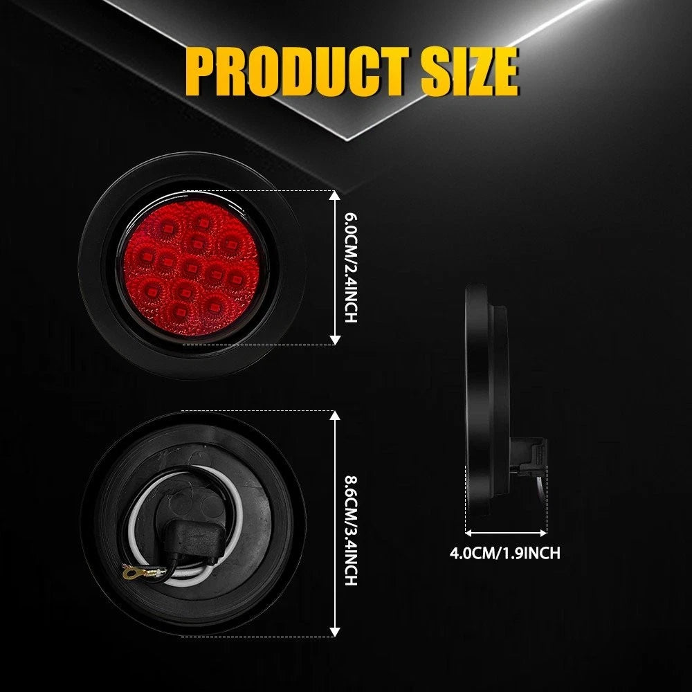 Set of 4 LED Marker Lights for Trailer (2.5 Inch Round)