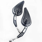 Black Raindrop Side Racing Mirrors for Harley Iron 883 1200 Custom Roadster (2009–2023)