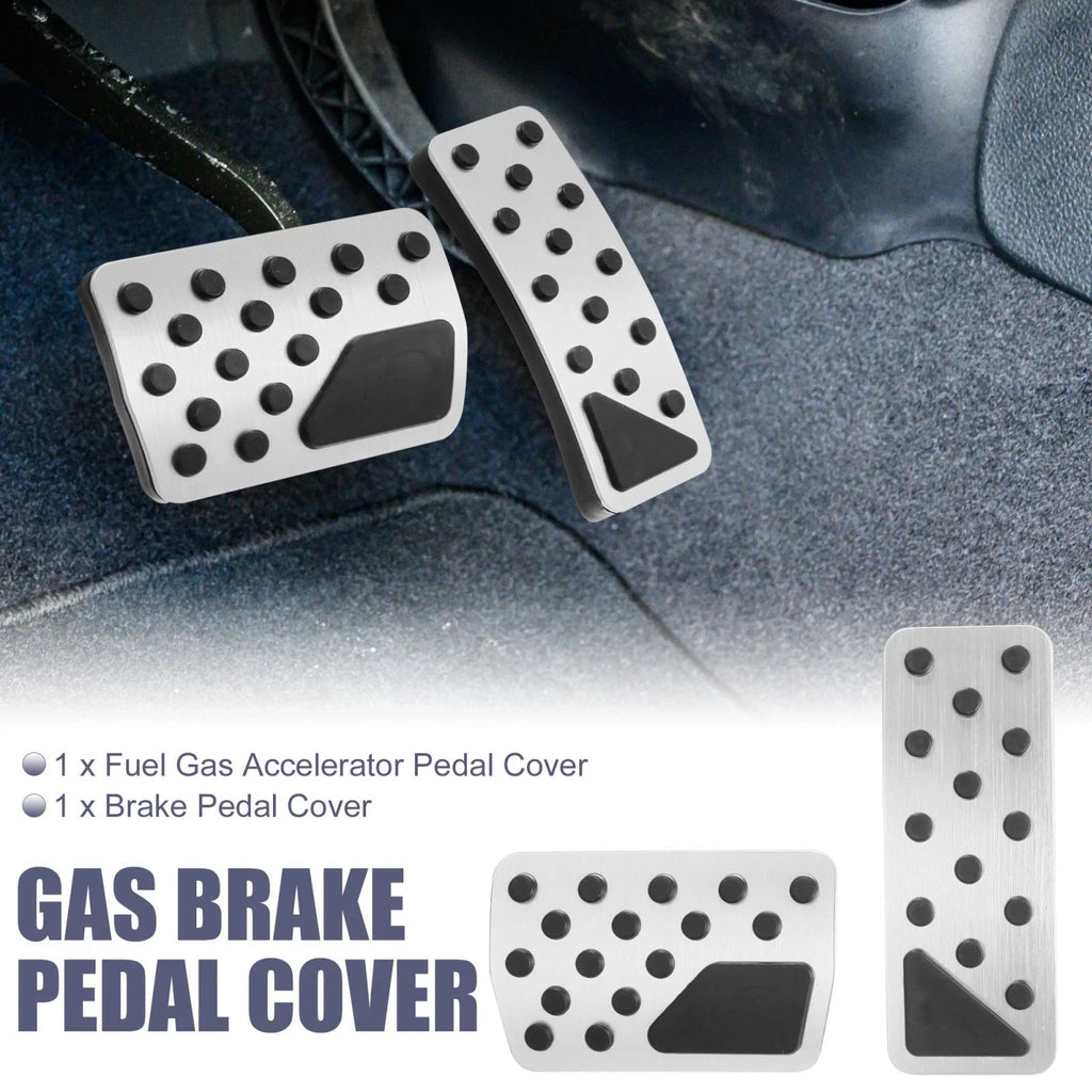 Set of 2 Brake Pedal Pad Gas Accelerator Covers for Jeep (2011–2012) Silver Tone