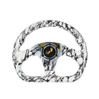 14" Universal D Shape Drift Racing Steering Wheel with Horn Button