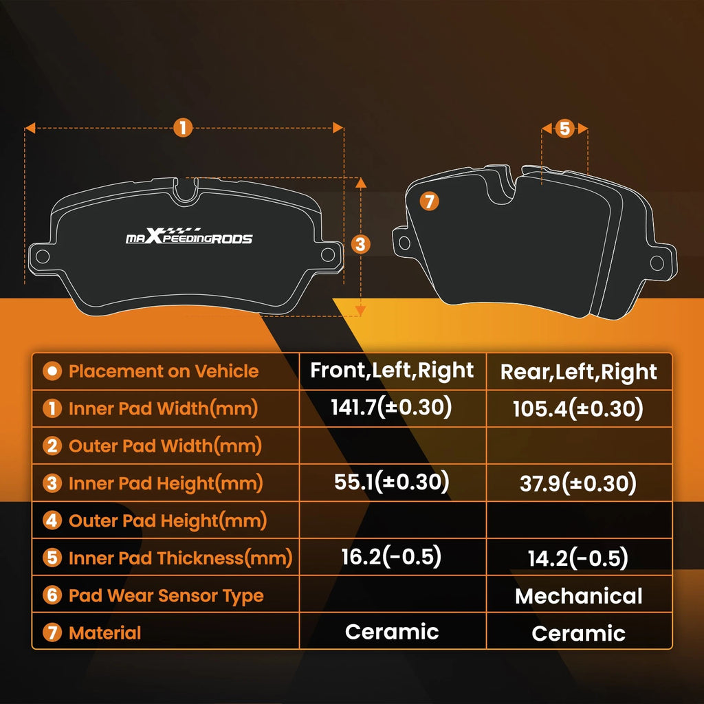 Ceramic Brake Pads for Nissan Leaf (2014-2017) & Altima (2013-2023)