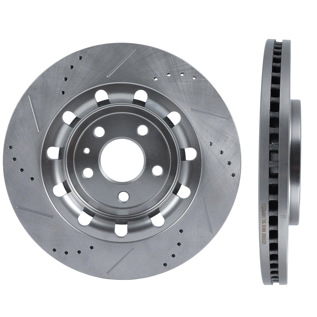 Front Drilled Slotted Brake Rotors for Ford Flex (2013–2016), Lincoln MKS MKT