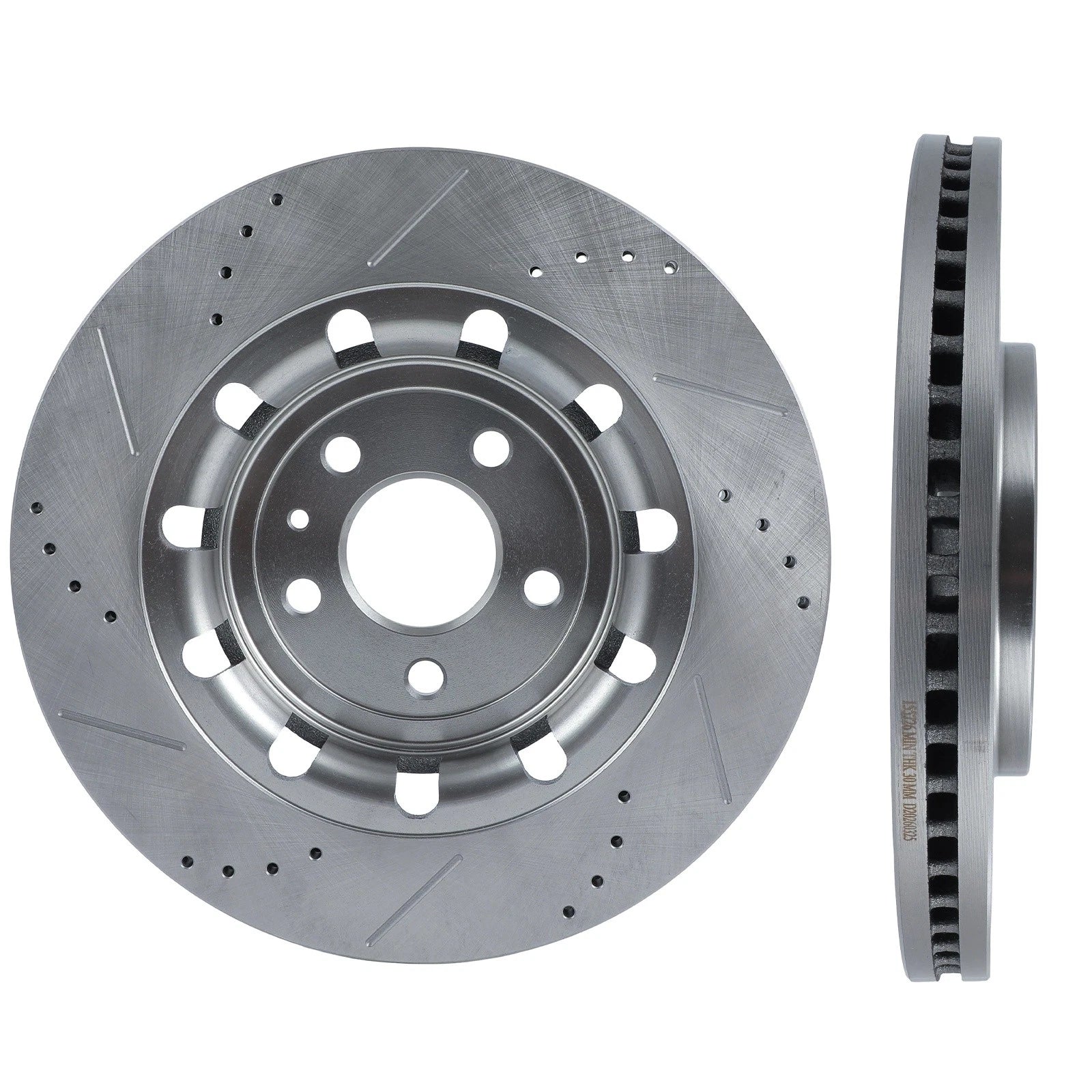 Front Drilled Slotted Brake Rotors for Ford Flex (2013–2016), Lincoln MKS MKT