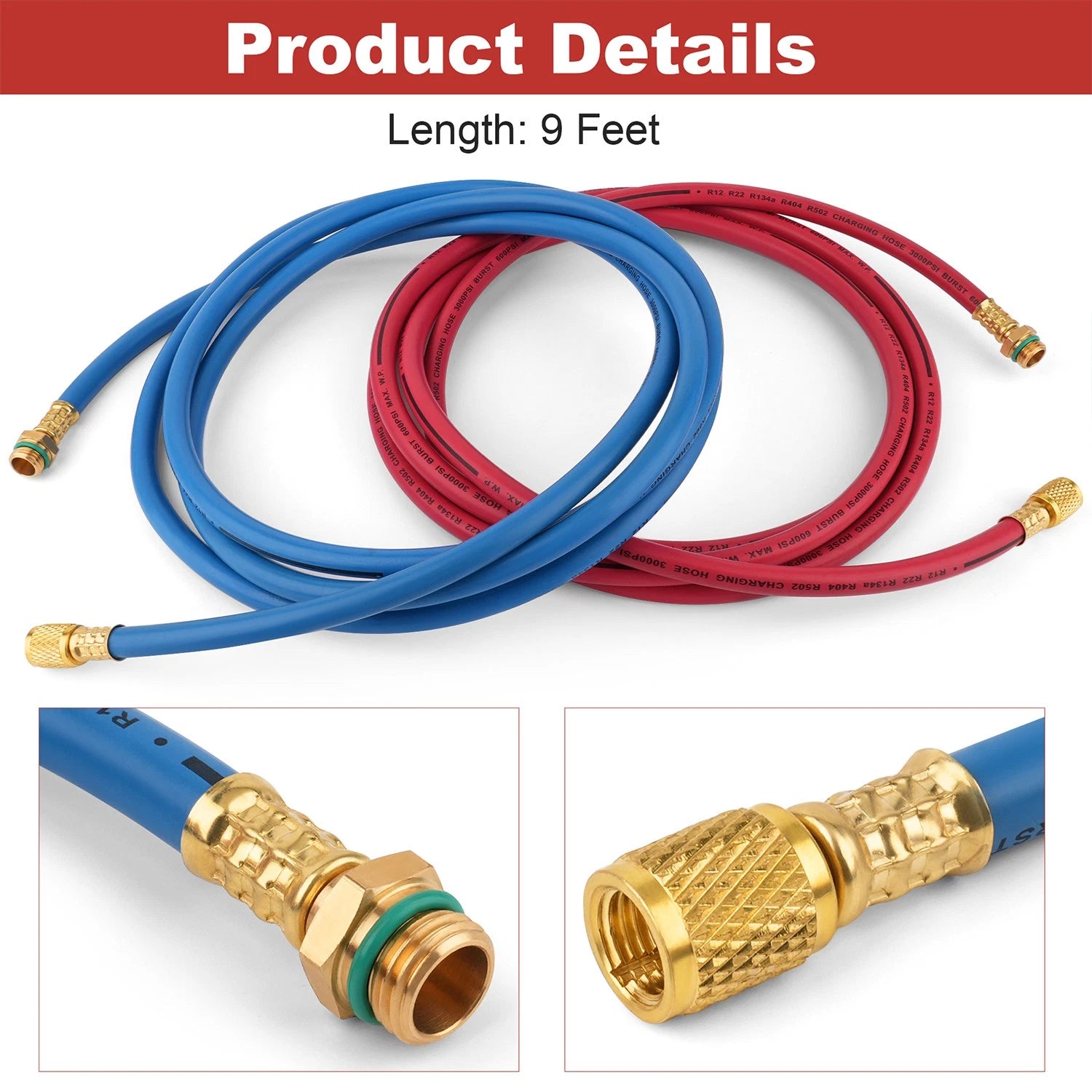 Set of 2 R-134a Enviro-Guard Hoses for Replacement 34722, 34788, 34288