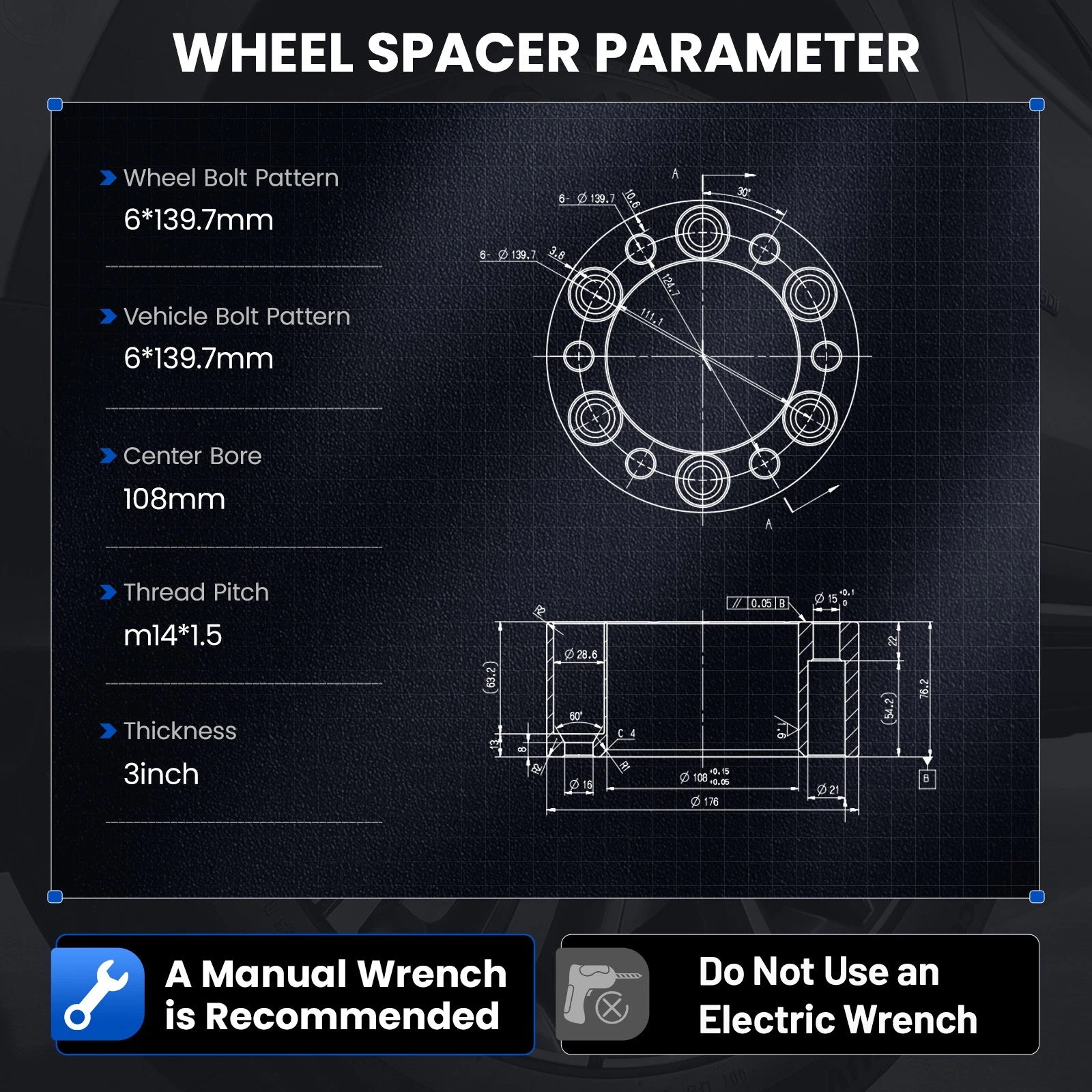 Set of 4 Wheel Spacers for Cadillac Escalade ESV (2023–2025)