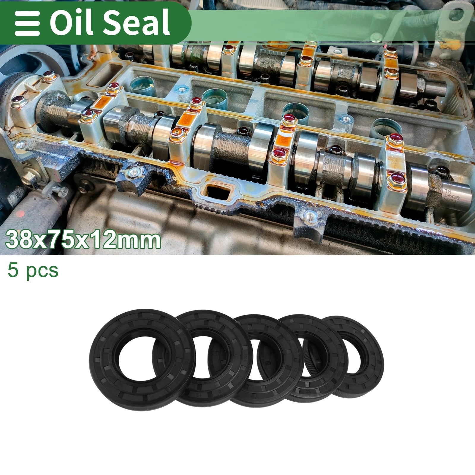 Oil Seal   - NBR Rubber 38x75x12mm