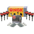 Set of 6 NGK COP Ignition Coils & V-Power Spark Plugs for Audi A4 A6 (2002–2008)