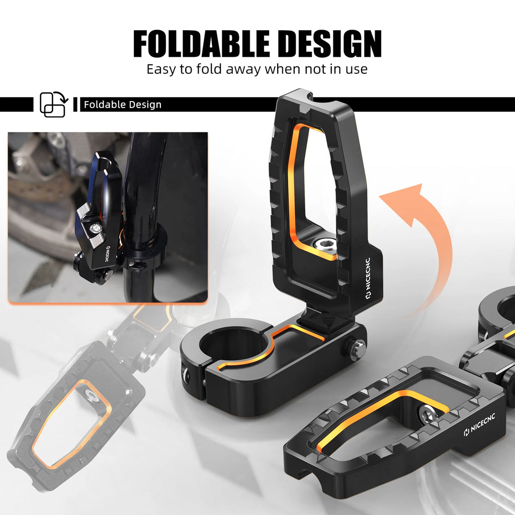 Footpeg Footrest Mounting Kit for Most Front 1.25" Diameter Tubing