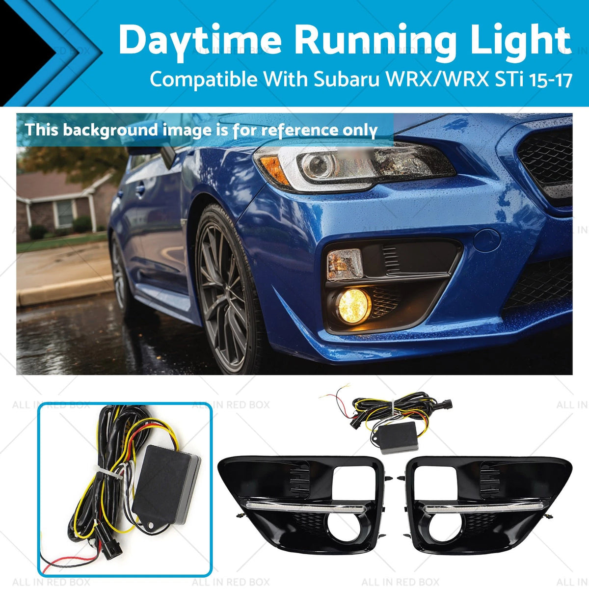Pair Front LED DRL Turn Light Fog Lamp for Subaru WRX/WRX STi (2015–2017)