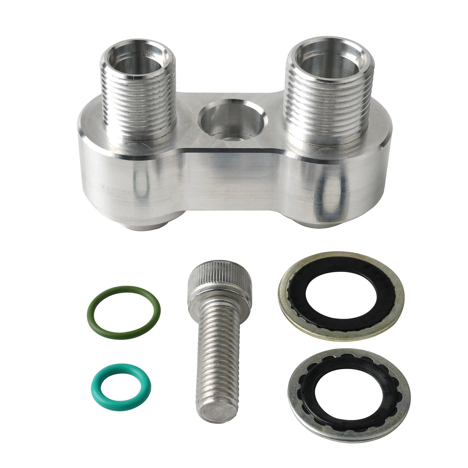 LS Swap GM R4 A/C Compressor Straight Adapter Fitting Aluminum