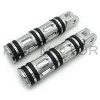 Chrome Edge Cut Footpegs for Harley FXBB FXBR FXBRS FXLR (2018–2023)