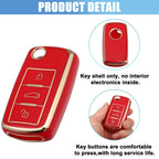 Silicone Key Fob Case Cover for Volkswagen Tiguan (2010–2017) Red
