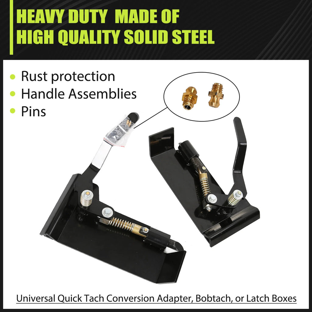 Weld-On Quick Attach Bucket Conversion Adapter Latch Plates for Skid Steer (Universal)