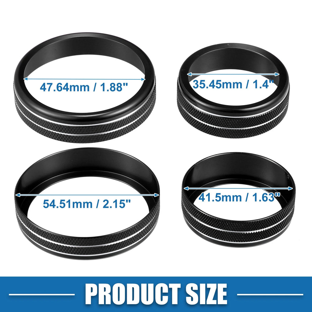 3pcs AC Mode Switch Knob Ring Cover for Nissan Rogue (2021–2022) Black