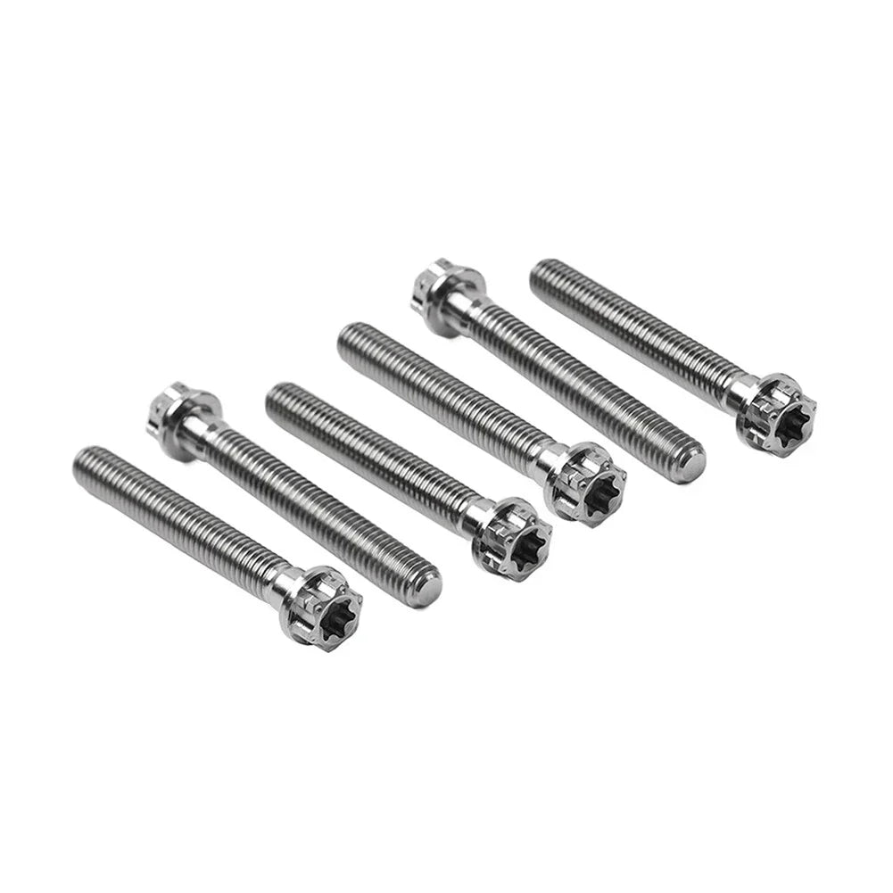 6pcs M6x55mm Titanium Torx Head Flange Screws for Motorcycle Bike