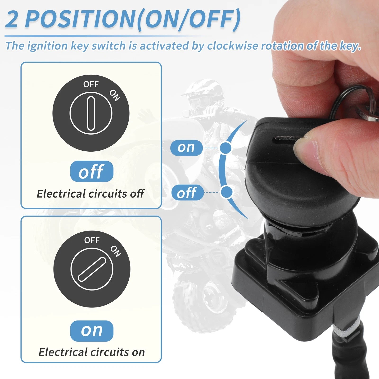Ignition Key Switch for Suzuki LTR450 (2006–2009), LTZ400 (2009–2013)
