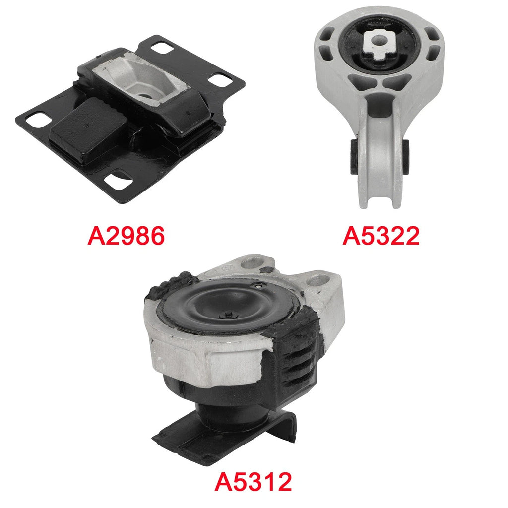 3X Engine Motor Mounts for Ford Focus 2008–2011 (2.0L L4)