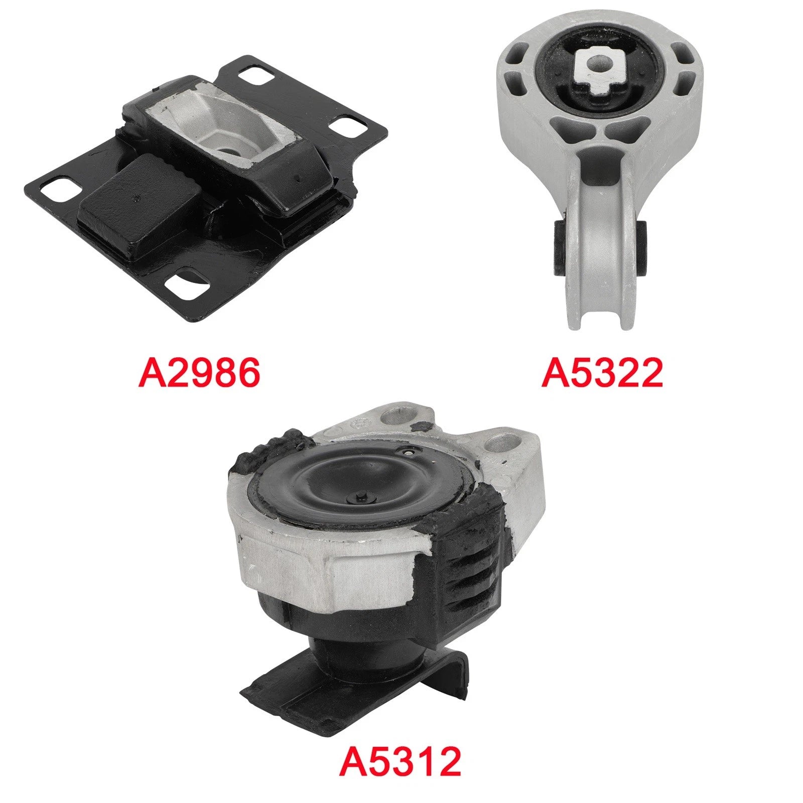 3X Engine Motor Mounts for Ford Focus 2008–2011 (2.0L L4)
