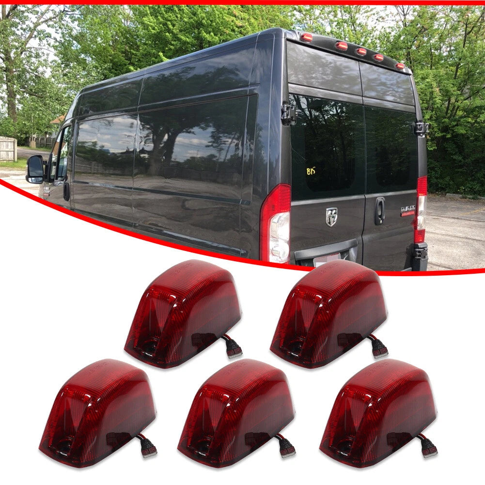 Set of 5 LED Rear Cab Roof Marker Lights for Ram ProMaster 1500 2500 3500 (2014–2023)