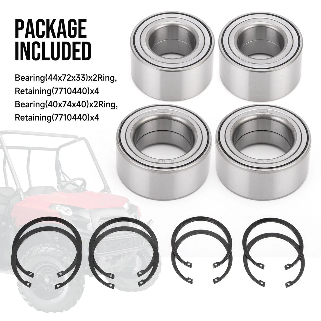 Set of 4 Front & Rear Wheel Bearings for Polaris Ranger 500 570 700 800 900 1000