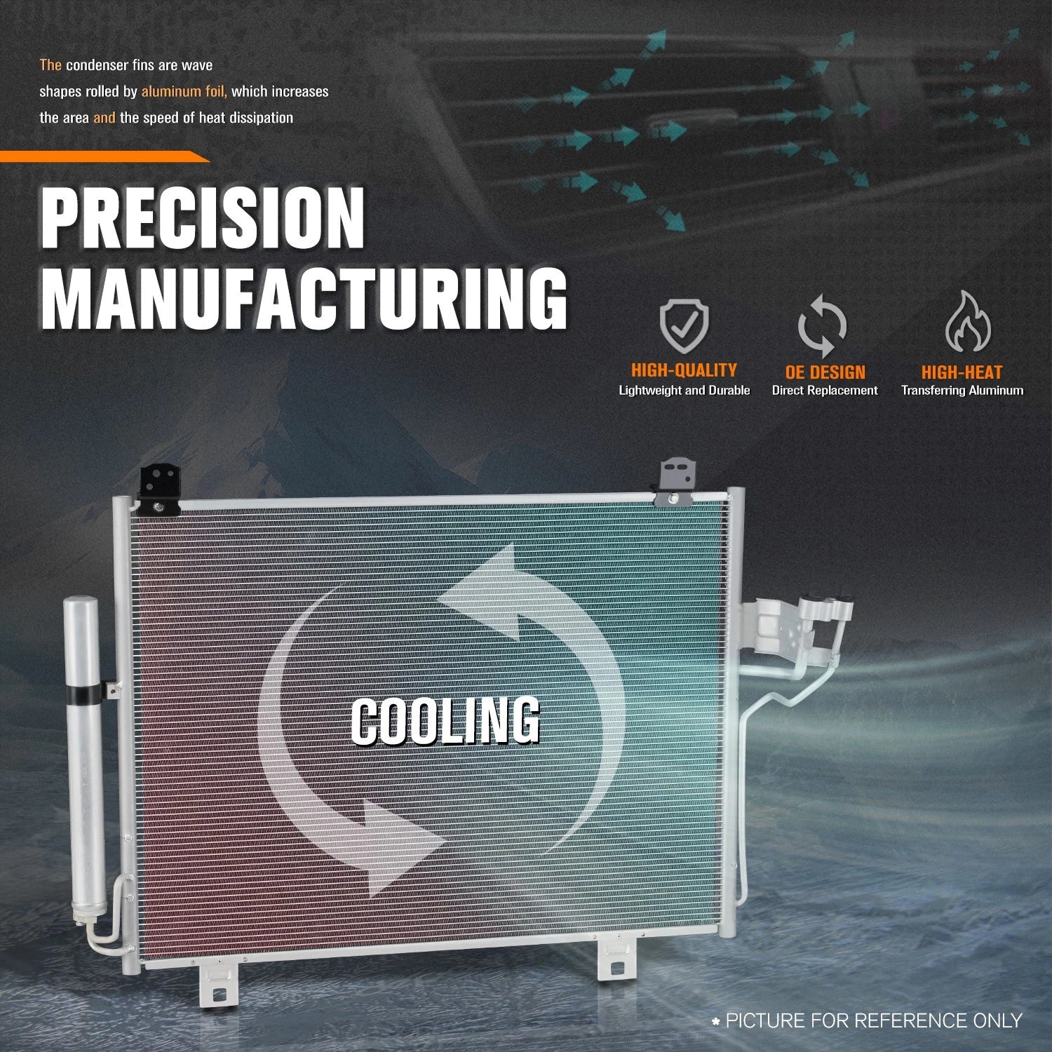 A/C Condenser for Mazda CX-9 (2016–2023) Aluminum Core Replacement