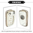 2X Smart Key Fob Case Cover for Nissan Rogue Frontier (2014–2023) TPU Gray