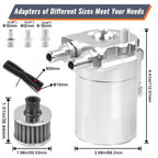 Aluminum Oil Catch Can Kit with Breather Filter for Universal Applications