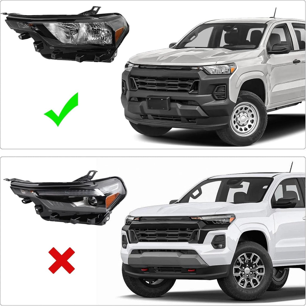 Halogen Headlight with Bulb for Chevrolet Colorado (2023–2025) Left Driver Side
