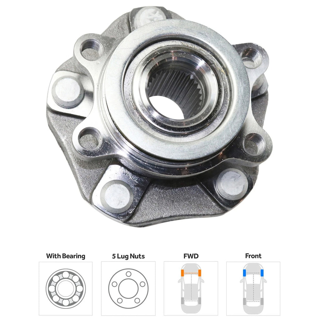 Wheel Hubs for Nissan NV200 (2013–2019) Front & Rear with Bearing