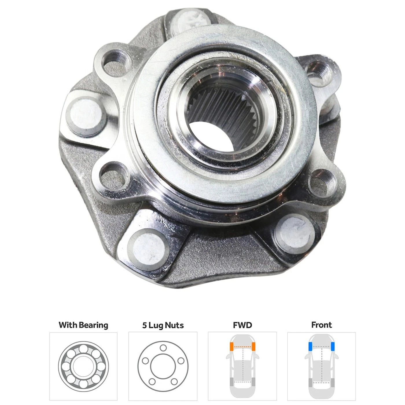 Wheel Hubs for Nissan NV200 (2013–2019) Front & Rear with Bearing