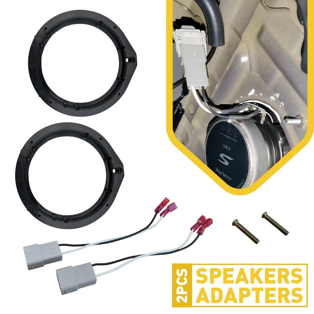 Set of 2 Speaker Adapter Plates & Harness for Honda Civic (2012–2019)