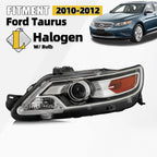 Halogen Projector Headlight for Ford Taurus (2010–2012) W/Bulb Left Driver