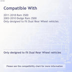 Rear 17 Inch Chrome Dual Wheel Simulators Set for 2003–2018 Dodge Ram 3500