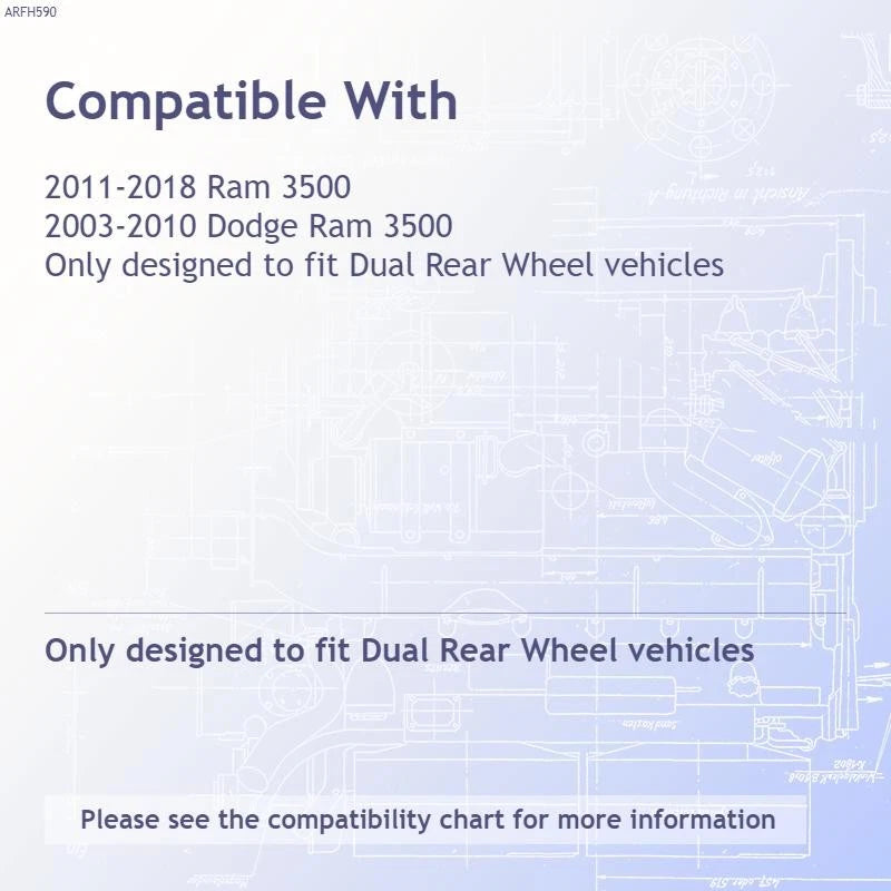Rear 17 Inch Chrome Dual Wheel Simulators Set for 2003–2018 Dodge Ram 3500