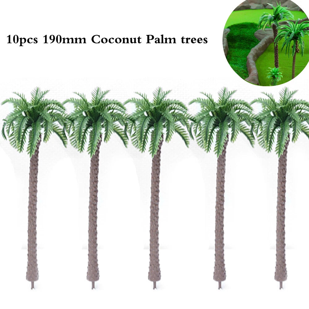10pcs Miniature Palm Trees for Dioramas and Landscape Scenery