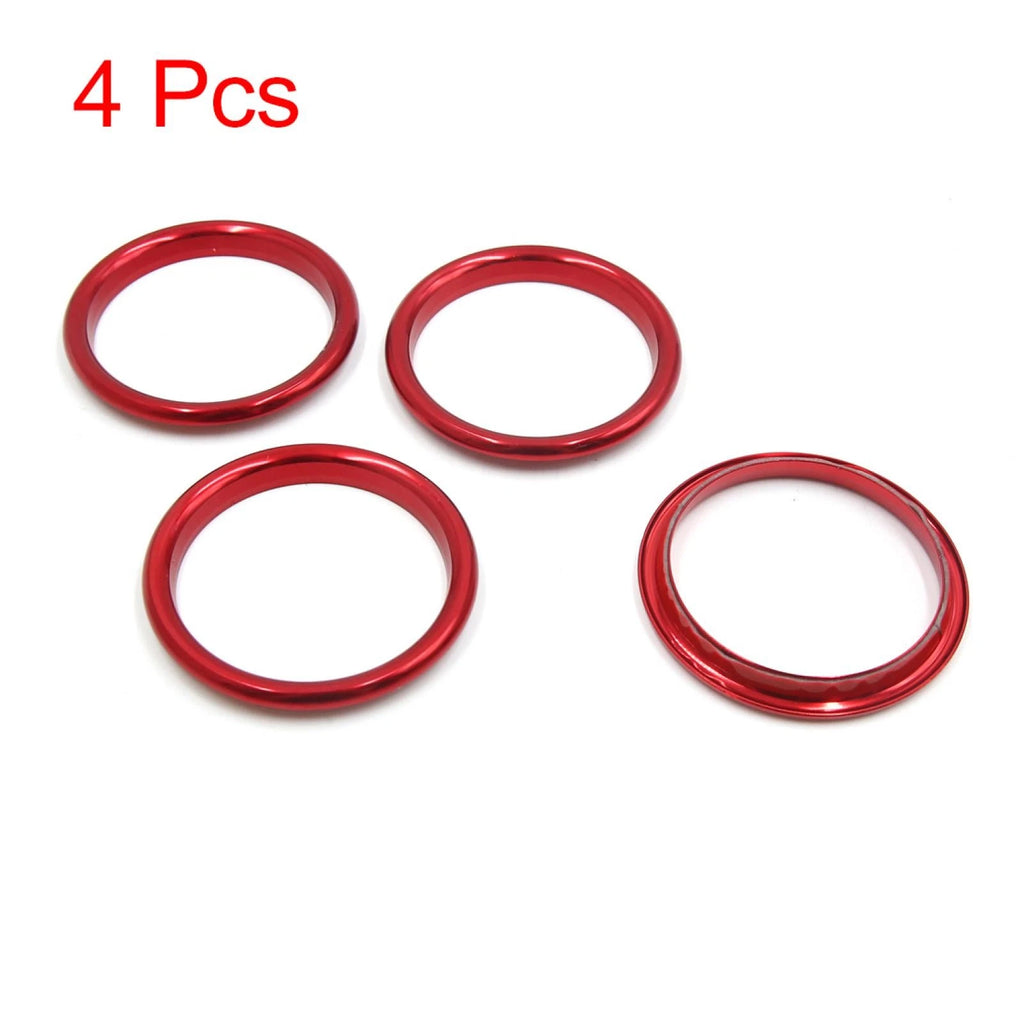 Set of 4 Red Aluminum Alloy Air Vent Outlet Rings for Audi A3 (2013–2020)