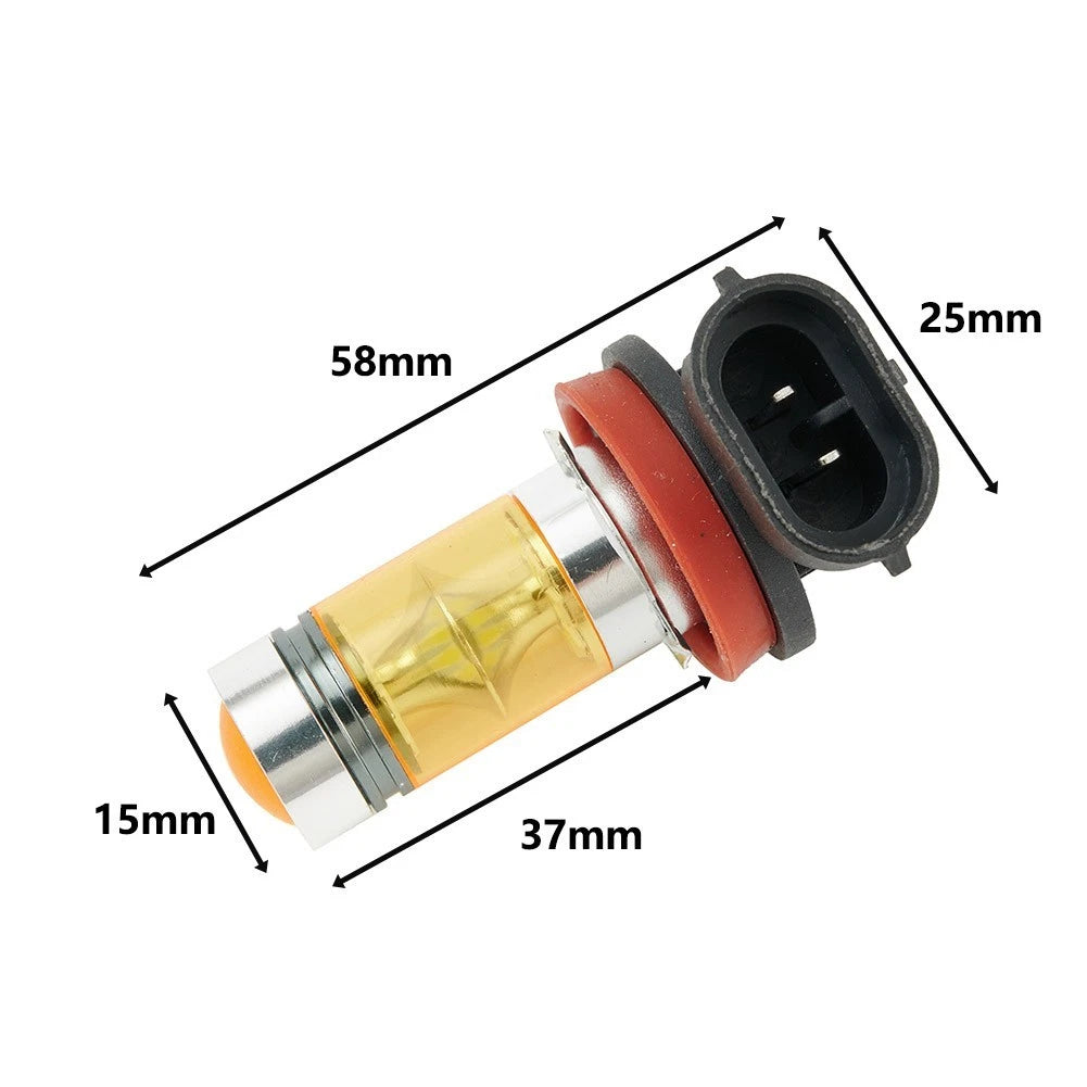 Set of 2 LED Tail Lamp Fog Light Bulbs H11 H8 100W for Driving Bright 2323