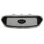 Front Upper Grille Replacement Set for Ford Taurus SHO (2013-2018) Black Chrome