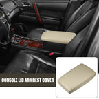 Center Console Lid Armrest Cover for Toyota Highlander (2001–2023) Faux Leather Beige