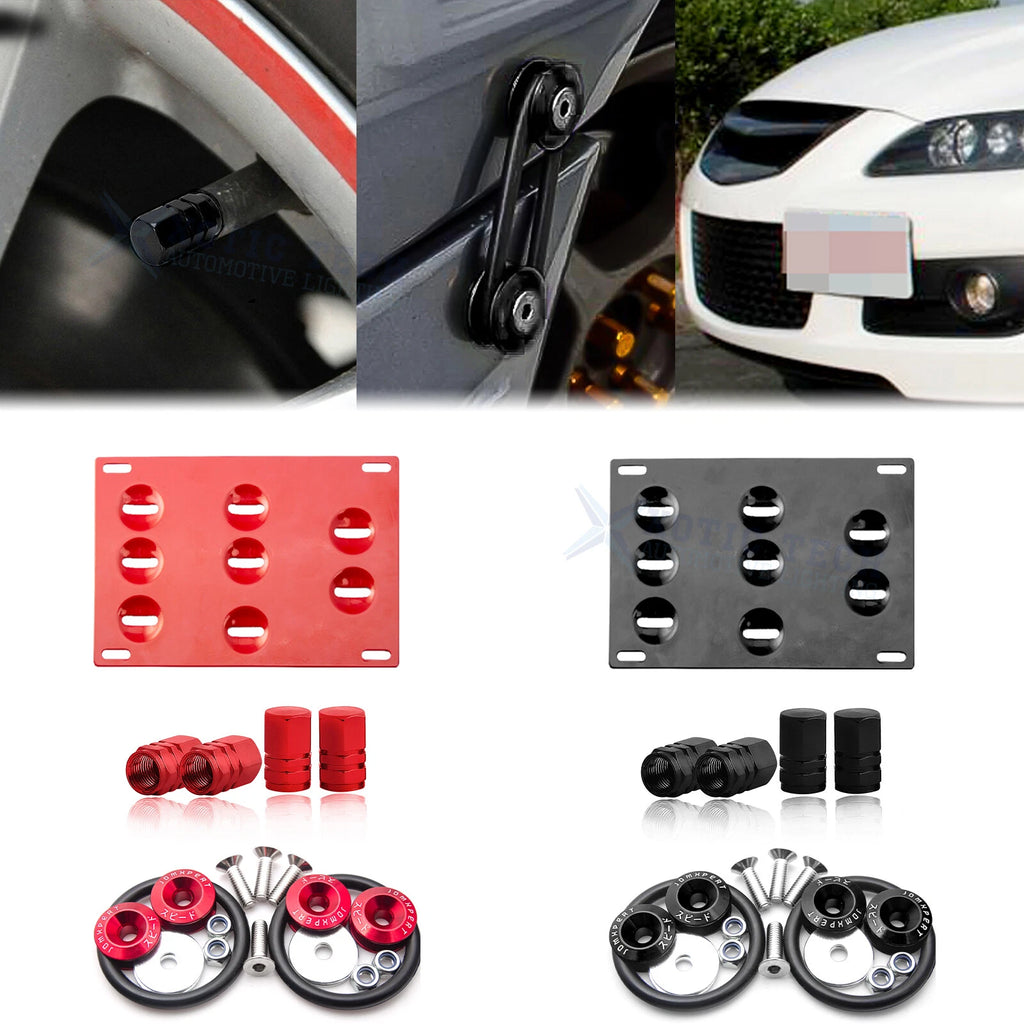 Tow Hook License Plate + Air Valve Cap + Release Fastener for Mazda 6 (2013–2018)