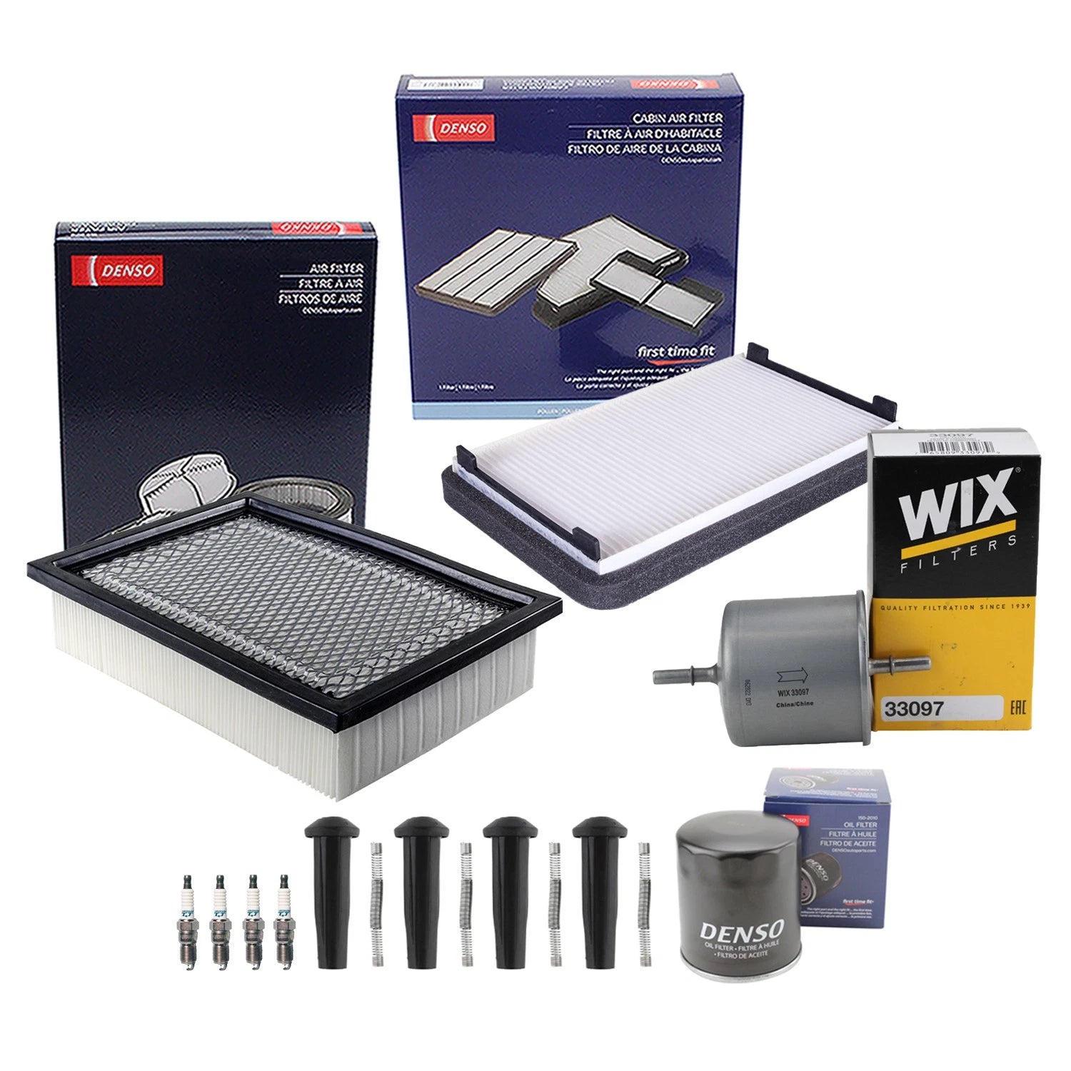 Tune Up Kit 4 Spark Plugs & Boots for Ford Escape Mariner Tribute (2001–2012)