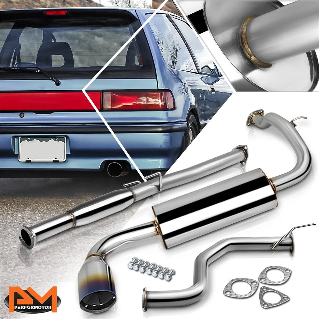 Burnt Tip Muffler Catback Exhaust for Honda Civic Si 3-Dr (88–91)