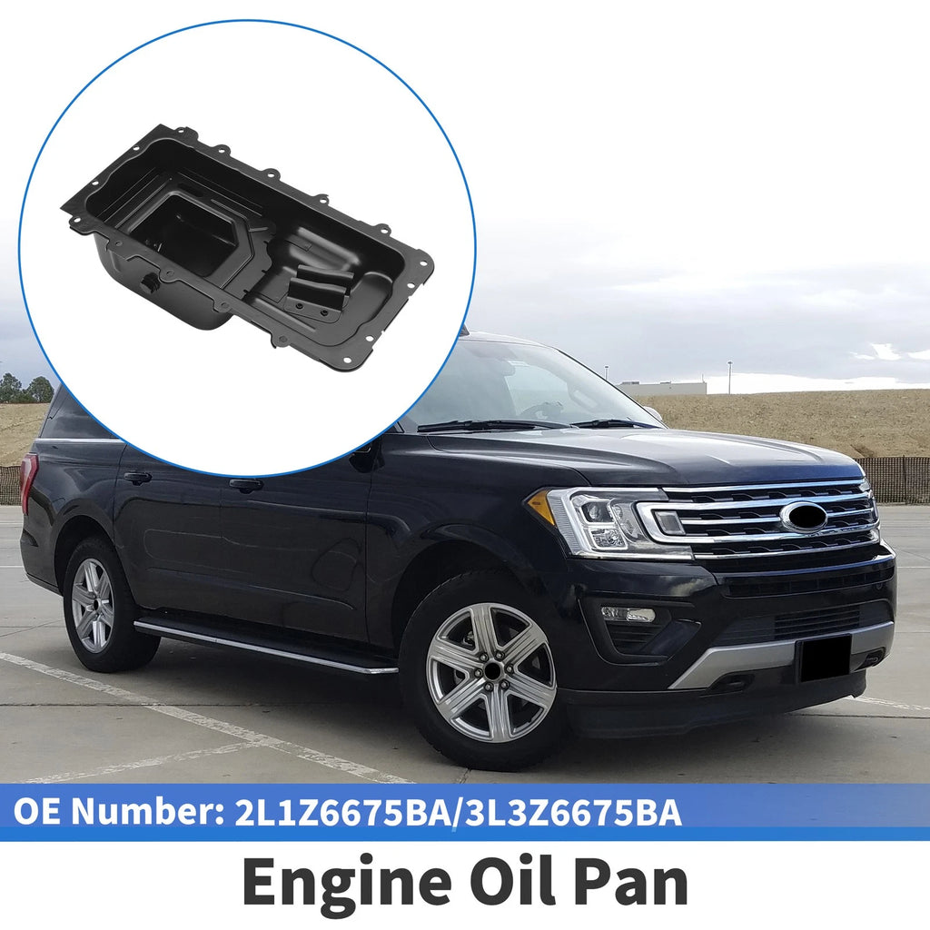 1 Pc No.2L1Z6675BA Engine Oil Pan for Ford Expedition (2002–2008) Iron Black